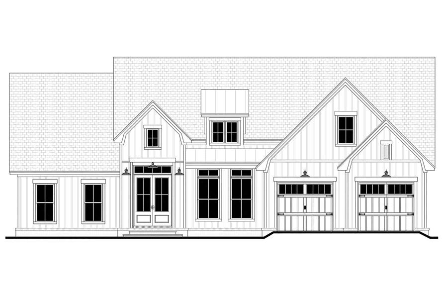 Home Plan Front Elevation of this 4-Bedroom,2658 Sq Ft Plan -142-1444