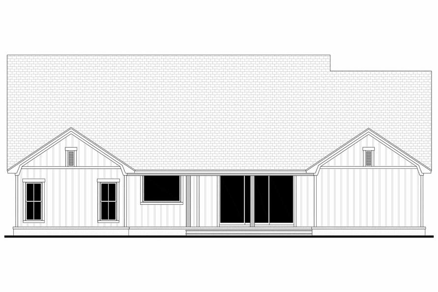 Home Plan Rear Elevation of this 4-Bedroom,2658 Sq Ft Plan -142-1444