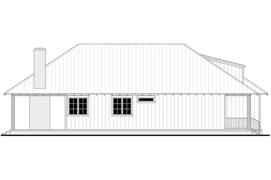 Home Plan Left Elevation of this 3-Bedroom,1605 Sq Ft Plan -142-1449