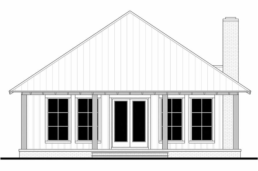 Home Plan Rear Elevation of this 3-Bedroom,1605 Sq Ft Plan -142-1449