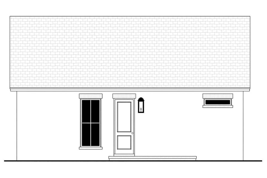 Home Plan Rear Elevation of this 2-Bedroom,1196 Sq Ft Plan -142-1450