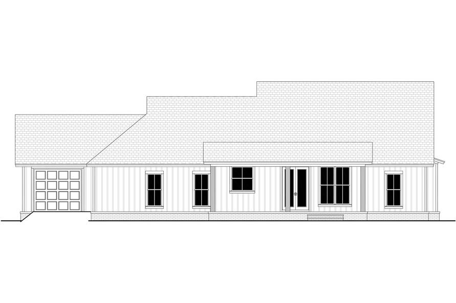 Home Plan Rear Elevation of this 3-Bedroom,1797 Sq Ft Plan -142-1454