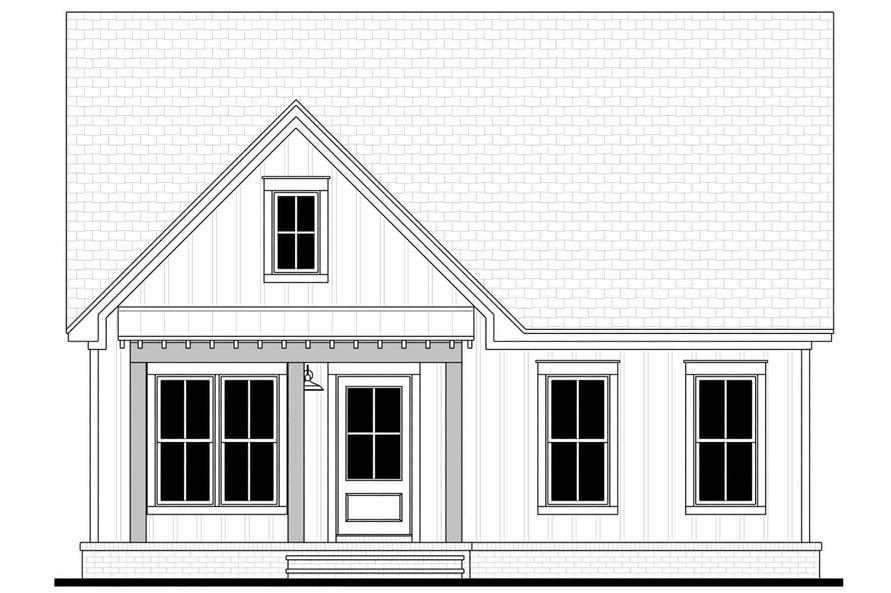 Home Plan Front Elevation of this 2-Bedroom,981 Sq Ft Plan -142-1455