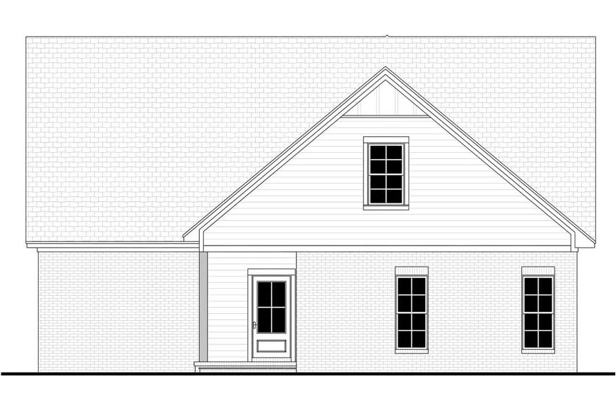 Home Plan Rear Elevation of this 4-Bedroom,2004 Sq Ft Plan -142-1457