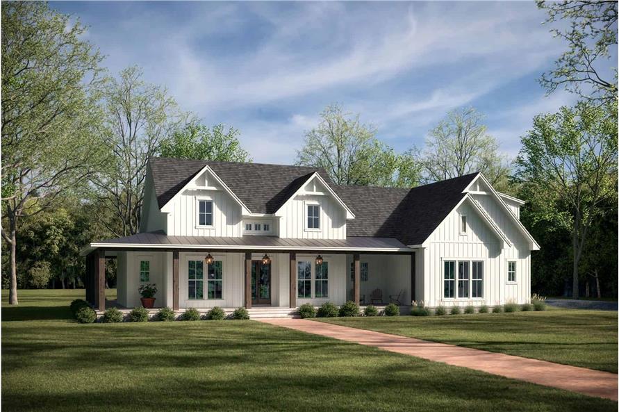 Modern Farmhouse Home Plan - 3 Bedrms, 2.5 Baths - 2377 Sq Ft - #142-1466