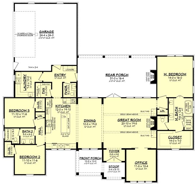 Modern Farmhouse Home Plan - 3 Bedrms, 2.5 Baths - 2397 Sq Ft - #142-1467