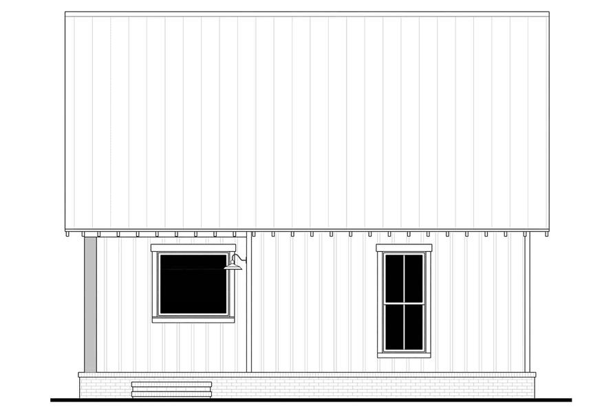 Home Plan Rear Elevation of this 3-Bedroom,1295 Sq Ft Plan -142-1468