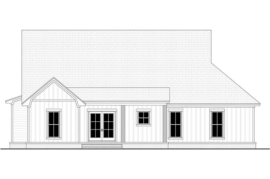 Home Plan Rear Elevation of this 4-Bedroom,1700 Sq Ft Plan -142-1472