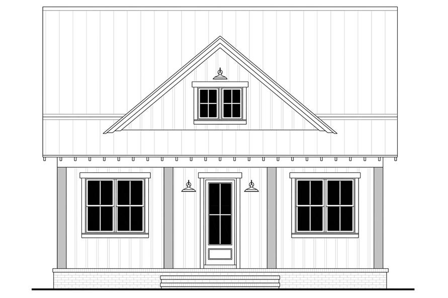 Home Plan Front Elevation of this 2-Bedroom,960 Sq Ft Plan -142-1474