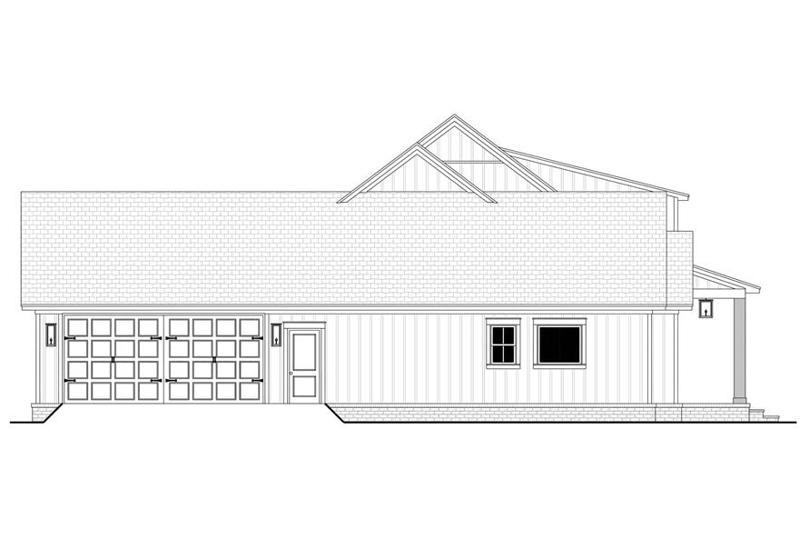 Home Plan Left Elevation of this 4-Bedroom,2194 Sq Ft Plan -142-1479