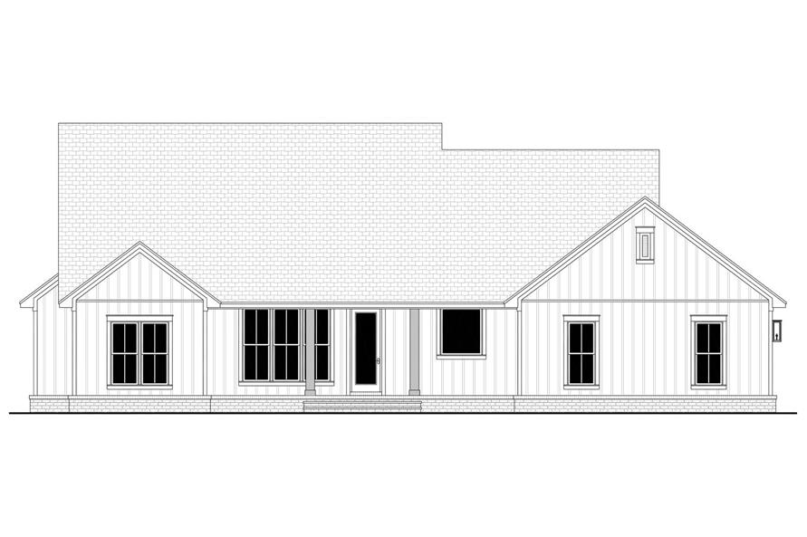 Home Plan Rear Elevation of this 4-Bedroom,2194 Sq Ft Plan -142-1479