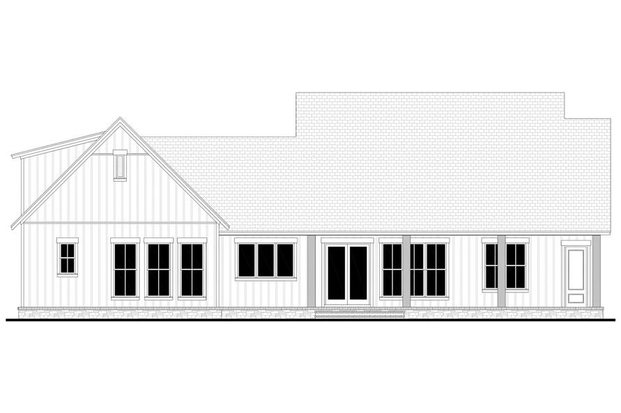 Home Plan Rear Elevation of this 3-Bedroom,2278 Sq Ft Plan -142-1482