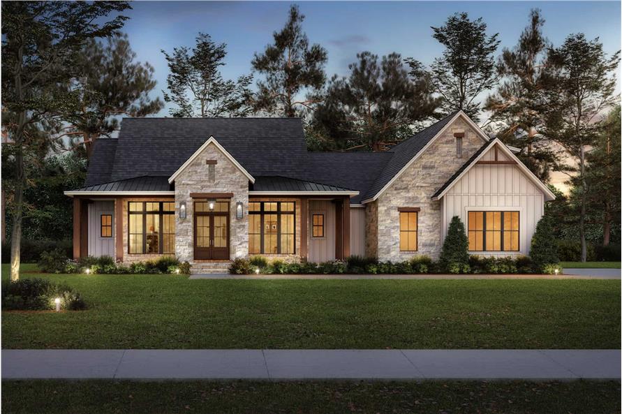 Home at Night of this 3-Bedroom,2278 Sq Ft Plan -142-1482