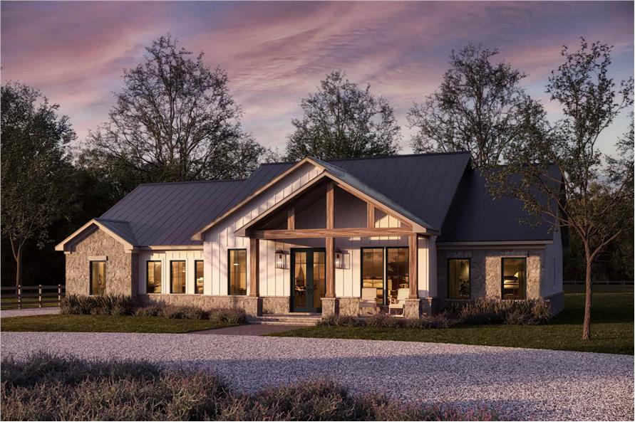 Farmhouse Home Plan - 3 Bedrms, 2.5 Baths - 2065 Sq Ft - #142-1483