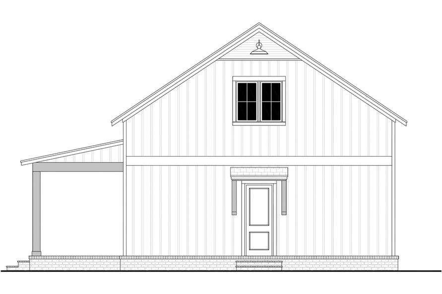 Home Plan Rear Elevation of this 2-Bedroom,1260 Sq Ft Plan -142-1484