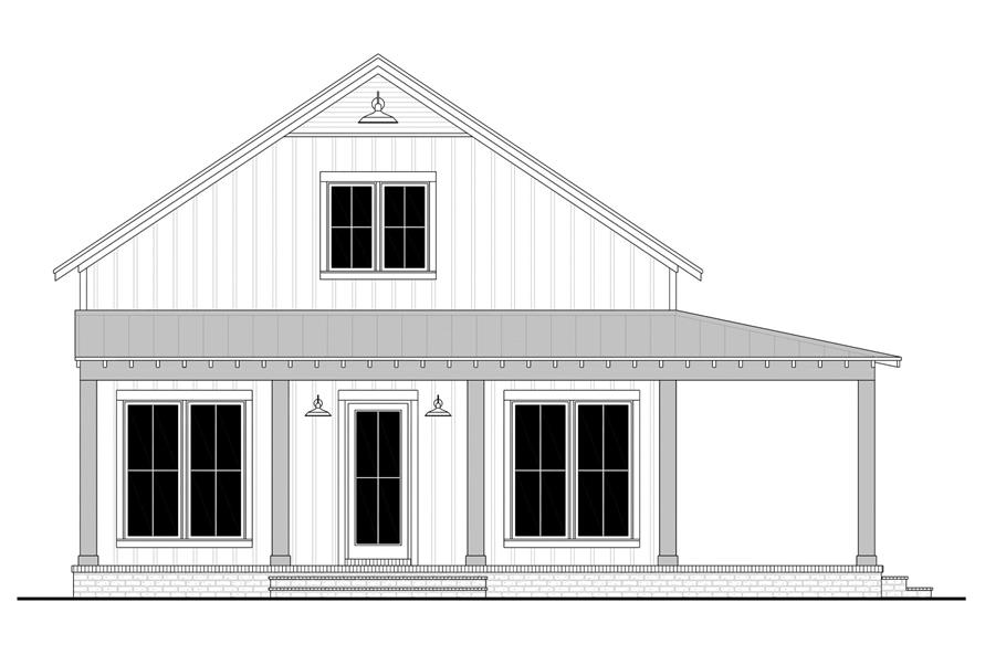 Home Plan Front Elevation of this 2-Bedroom,1260 Sq Ft Plan -142-1484