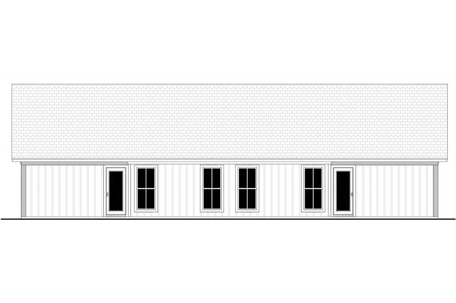 Home Plan Rear Elevation of this 4-Bedroom,2196 Sq Ft Plan -142-1486