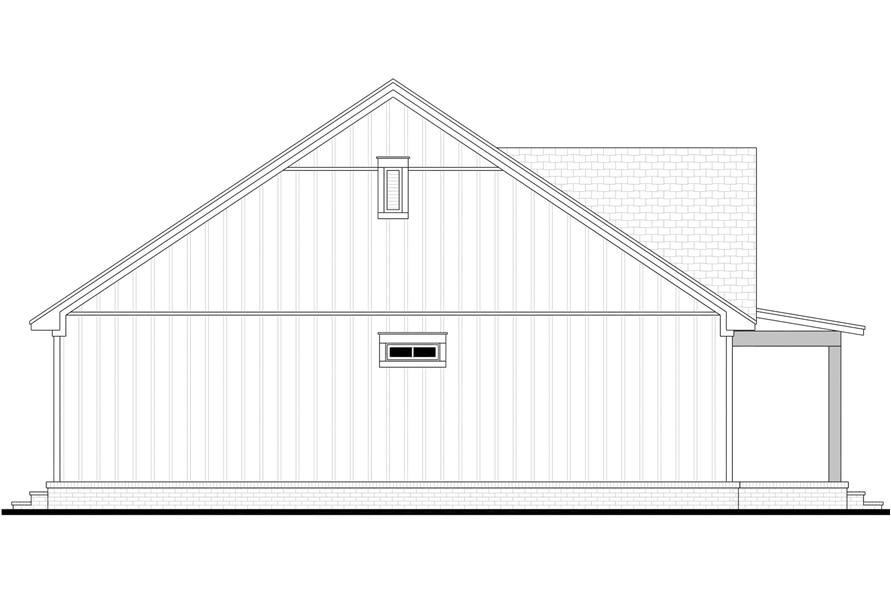 Home Plan Left Elevation of this 2-Bedroom,996 Sq Ft Plan -142-1488