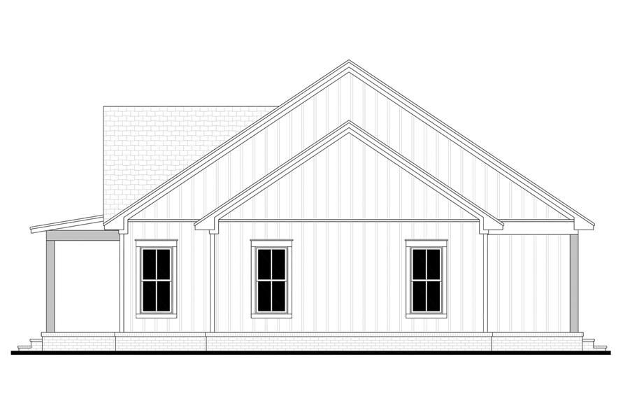 Home Plan Right Elevation of this 2-Bedroom,996 Sq Ft Plan -142-1488