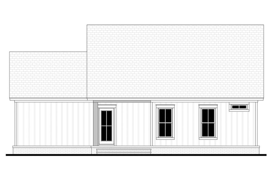 Home Plan Rear Elevation of this 2-Bedroom,996 Sq Ft Plan -142-1488