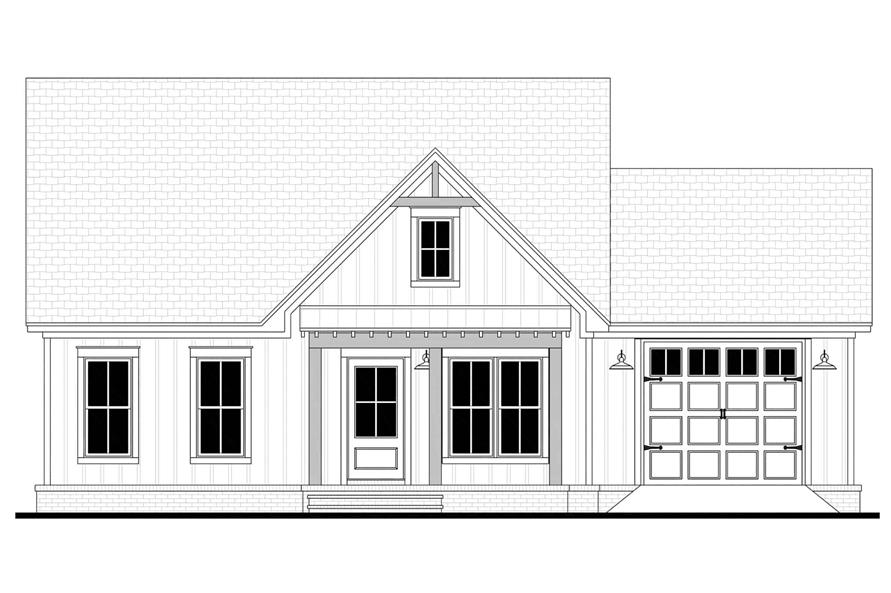 Home Plan Front Elevation of this 2-Bedroom,996 Sq Ft Plan -142-1488