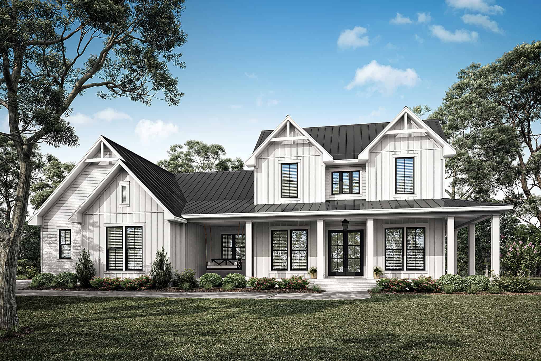 Farmhouse Home Plan - 4 Bedrms, 3.5 Baths - 2392 Sq Ft - #142-1490