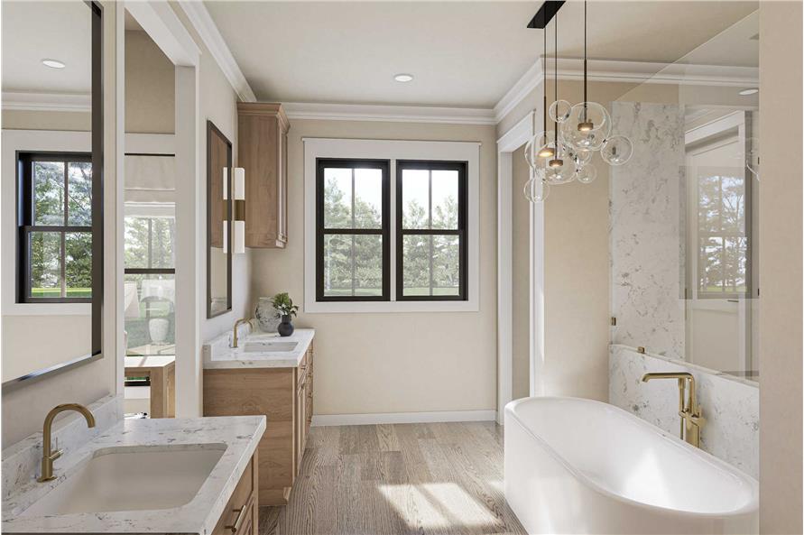 Master Bathroom: Tub of this 4-Bedroom,2500 Sq Ft Plan -142-1491