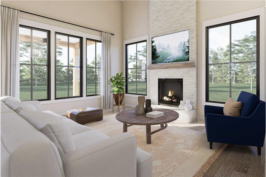 Great Room: Fireplace of this 4-Bedroom,2500 Sq Ft Plan -142-1491