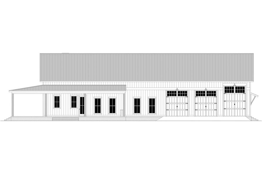 Home Plan Right Elevation of this 4-Bedroom,2500 Sq Ft Plan -142-1491