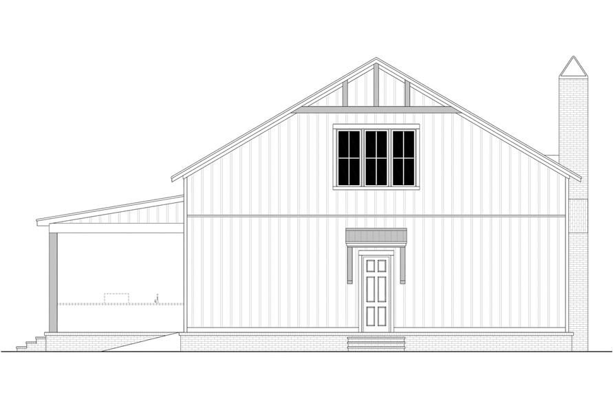 Home Plan Rear Elevation of this 4-Bedroom,2500 Sq Ft Plan -142-1491