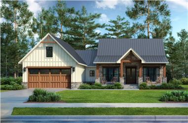 3-Bedroom, 1793 Sq Ft Farmhouse House Plan - 142-1496 - Front Exterior