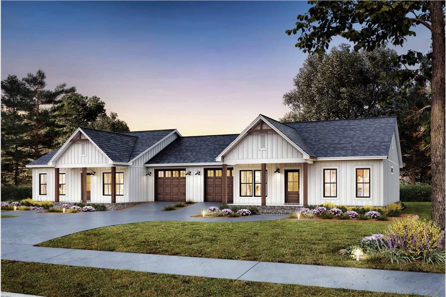 Home at Night of this 4-Bedroom,2096 Sq Ft Plan -142-1498