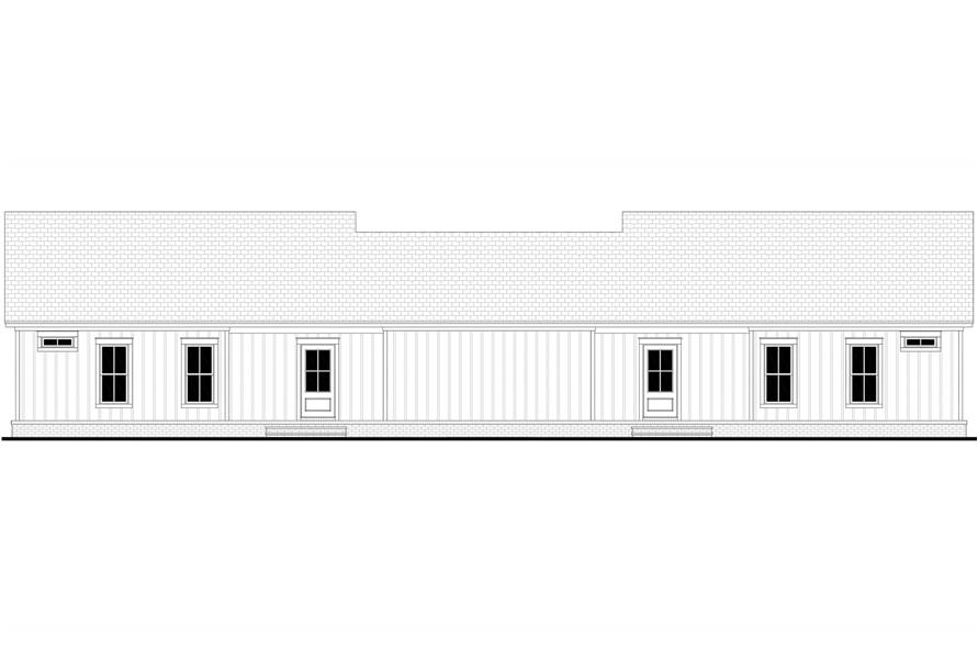 Home Plan Rear Elevation of this 4-Bedroom,2096 Sq Ft Plan -142-1498