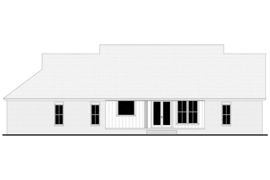 Home Plan Rear Elevation of this 4-Bedroom,2200 Sq Ft Plan -142-1506