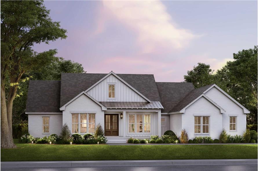 Front View of this 4-Bedroom,2200 Sq Ft Plan -142-1506