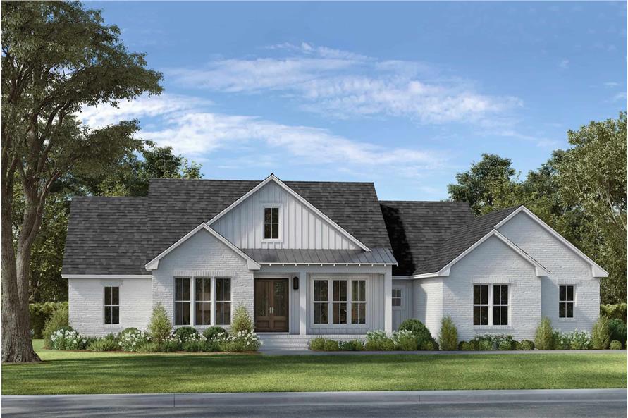 Front View of this 4-Bedroom,2200 Sq Ft Plan -142-1506