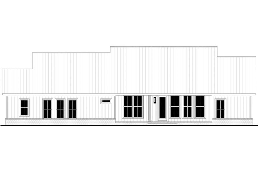 Home Plan Rear Elevation of this 3-Bedroom,2300 Sq Ft Plan -142-1510