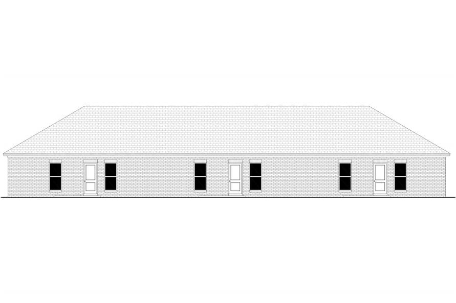 Home Plan Rear Elevation of this 6-Bedroom,2991 Sq Ft Plan -142-1512