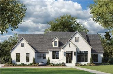 3-Bedroom, 2576 Sq Ft Transitional House Plan - 142-1513 - Front Exterior