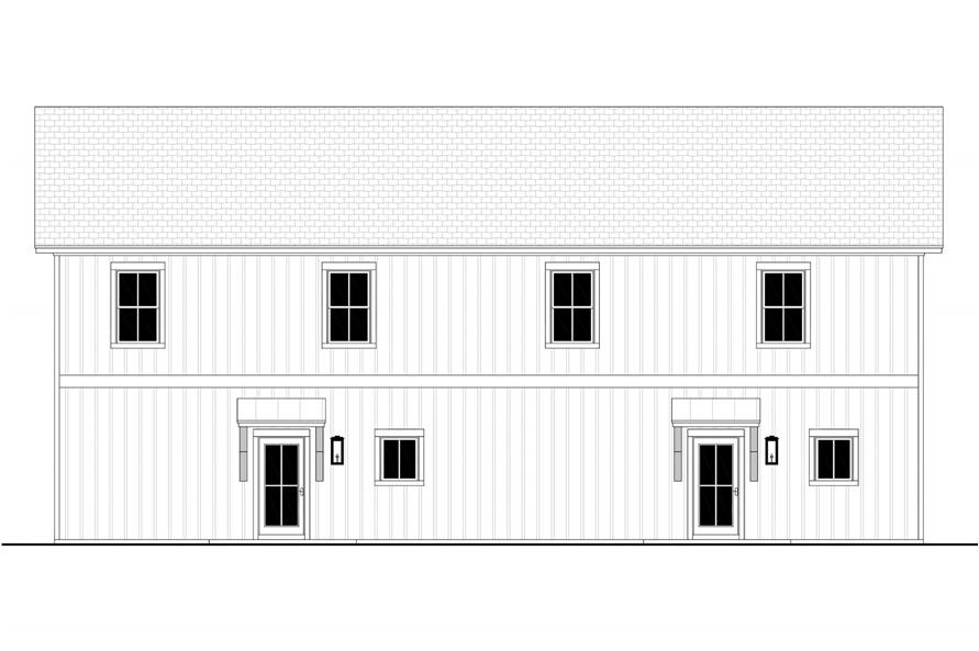 Home Plan Rear Elevation of this 3-Bedroom,3162 Sq Ft Plan -142-1516