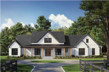 4-Bedroom, 2500 Sq Ft Modern Farmhouse House Plan - 142-1518 - Front Exterior