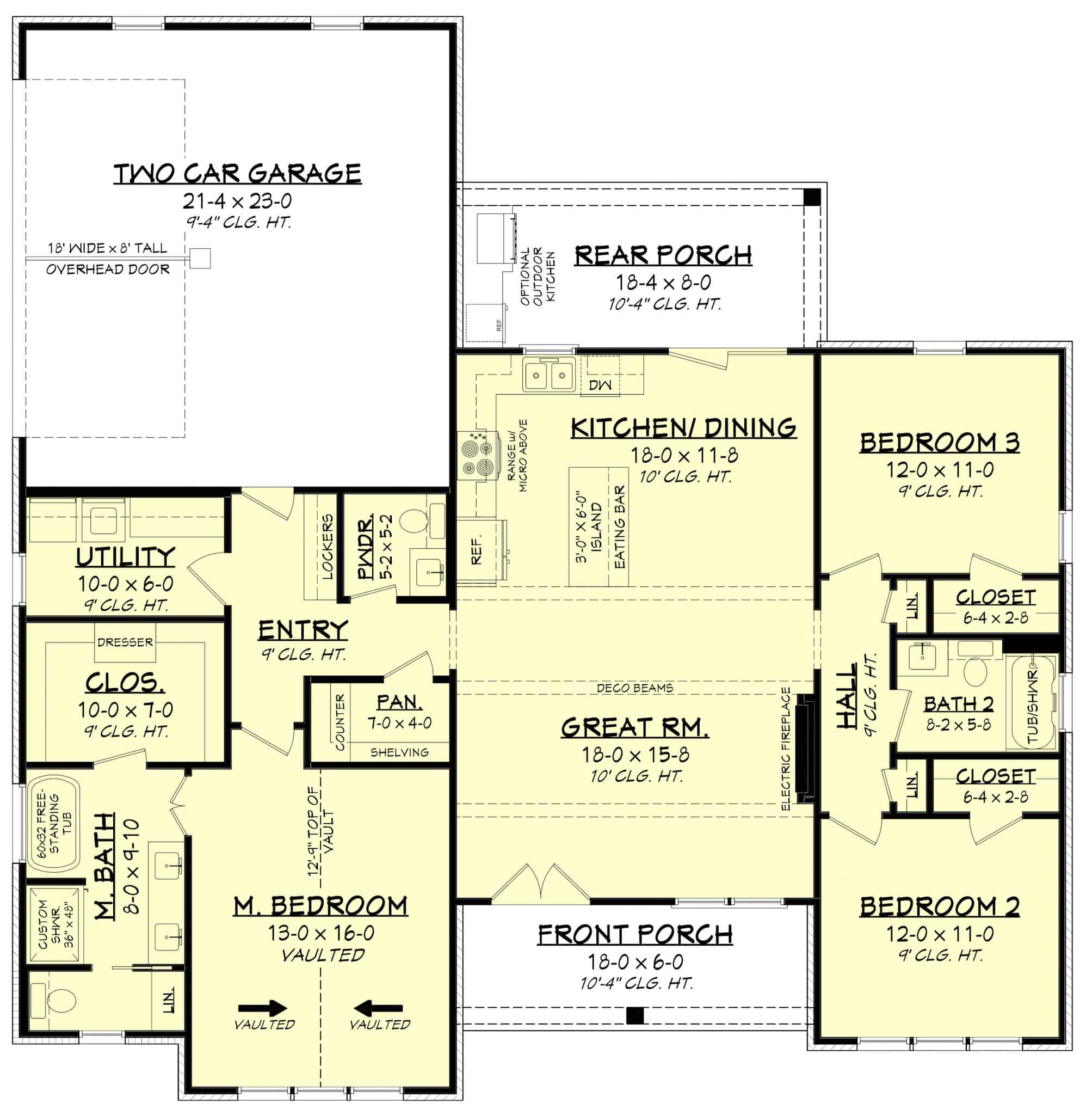 Farmhouse Plan With 3 Bedrooms Modern Farmhouse Plan - 3 Bedrms, 2.5 Baths - 1597 Sq Ft #142-1536