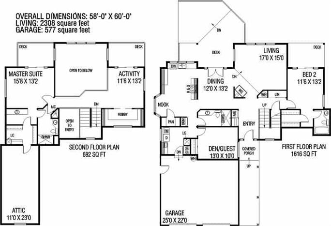 Contemporary Floor Plan - 3 Bedrms, 3.5 Baths Baths - 2308 Sq Ft - #145 ...