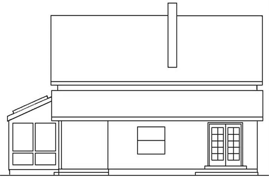 Home Plan Rear Elevation of this 2-Bedroom,1360 Sq Ft Plan -145-1516