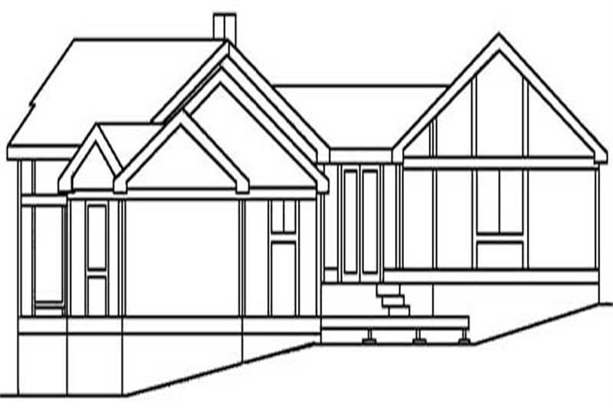 Home Plan Rear Elevation of this 2-Bedroom,1655 Sq Ft Plan -145-1533