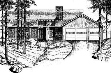 3-Bedroom, 1702 Sq Ft Contemporary House Plan - 145-1548 - Front Exterior