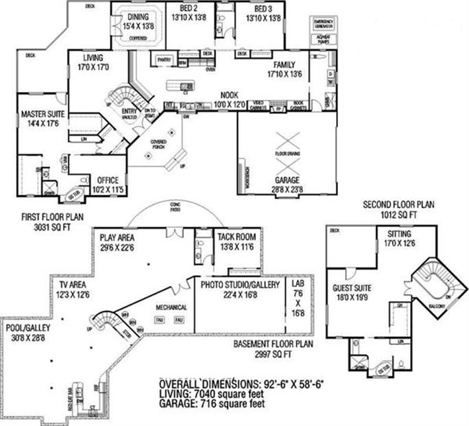 Colonial Floor Plan - 4 Bedrms, 3 Baths - 4043 Sq Ft - #145-1641