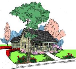 Small House Plans Floor Plan - 2 Bedrms, 1 Baths - 1040 Sq Ft - #145-1737