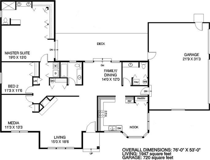 Log Cabin House Plan - 2 Bedrms, 2 Baths - 1947 Sq Ft - #145-1722