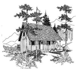 Log Cabin House Plan - 3 Bedrms, 2 Baths - 1584 Sq Ft - #145-1735